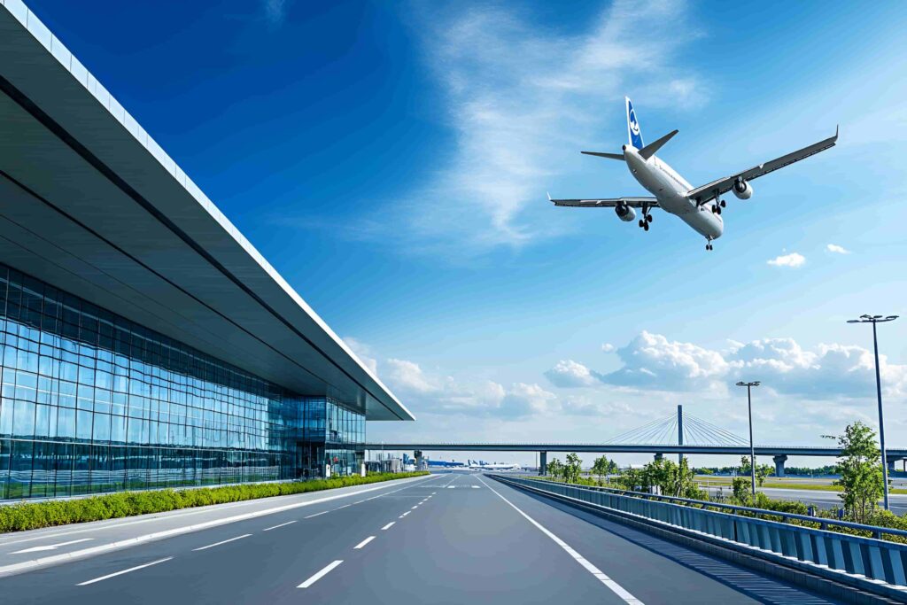 空港での飛行機